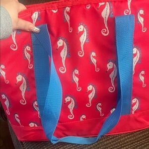 Igloo Red Tote Bag with Blue Straps
